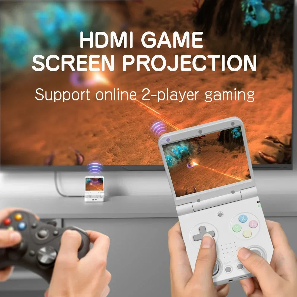 Miyoo Flip V2 Fold Handheld Game Players Consoles Portable Video Game 3.5'' IPS Linux System Retro Game Console Collapsible Gift