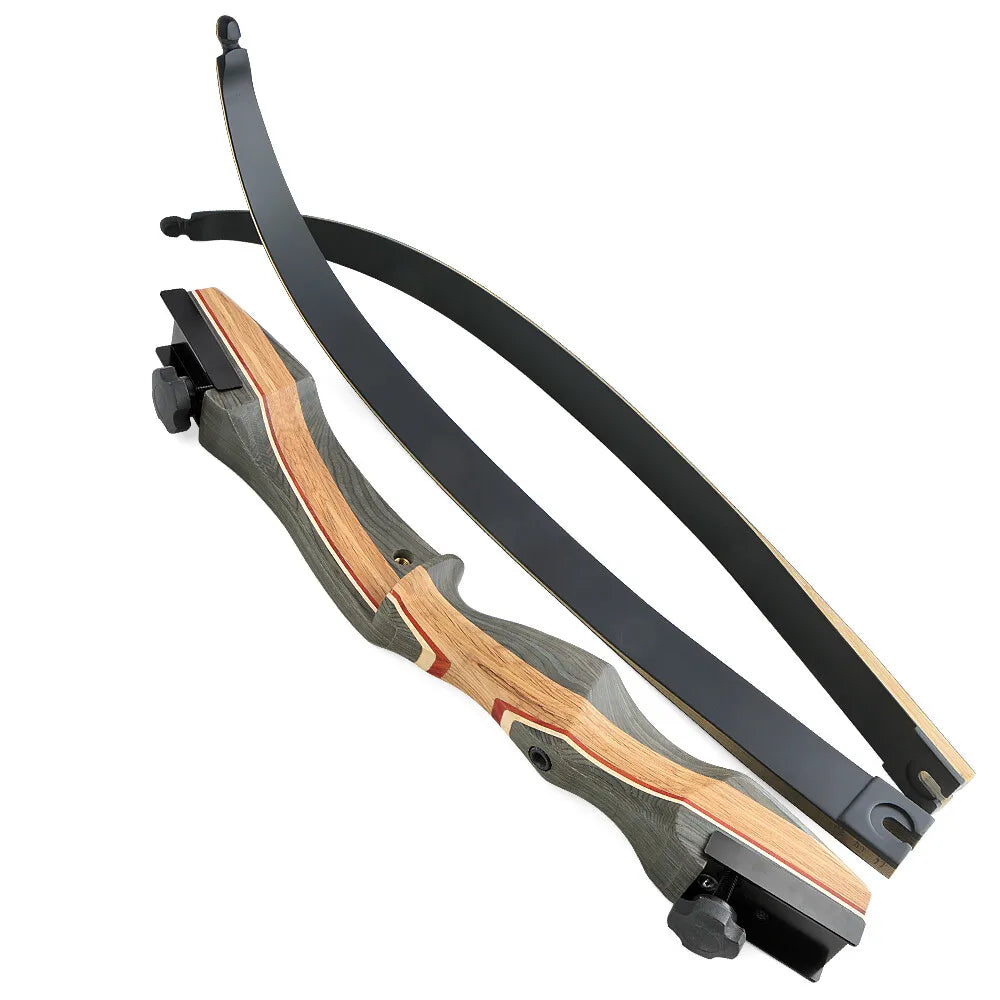 62 Inch Takedown Recurve Bow 50 Pound Wooden Riser Archery Set Right Hand