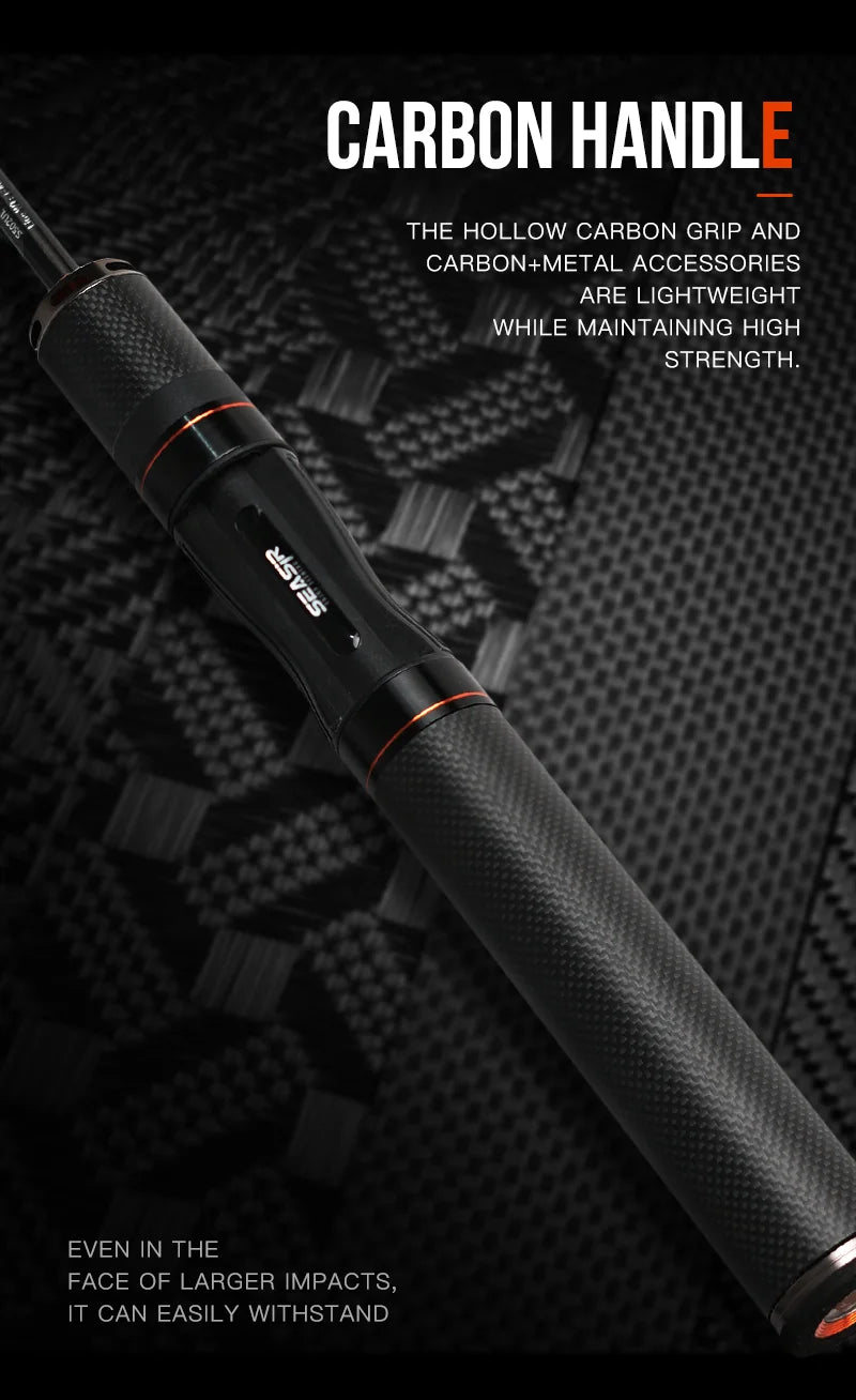 SEASIR Black Arrow Spining Baitcasting Fishing Rod 4.92FT LureWeight 0.8-10gUL Carbon Fiber FUJI O Guide Rings BFS Two Sections