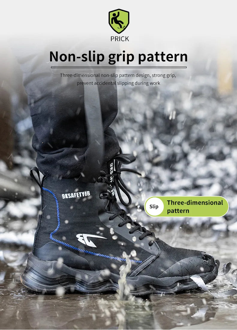 Fashionable breathable anti-smash and anti-puncture safety shoes