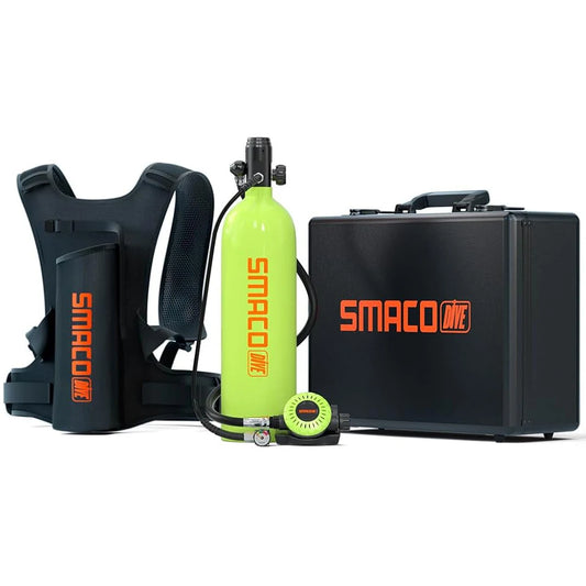 SMACO Portable Mini Scuba Tank and Lung Tank System, 1.9L Diving Gear with 3000 PSI, Up to 10 Minutes Dive Time