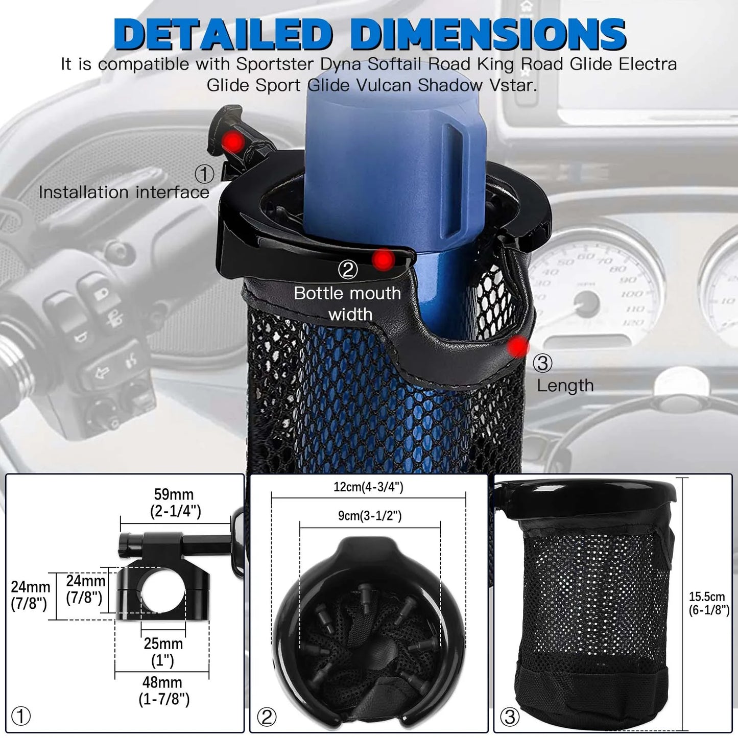 25MM Motorcycle Drinking Holder Cup For Honda Goldwing 1800 GL1800 2001-2015 F6B 2013-2015 New Rear Passenger Drink Cup Holder