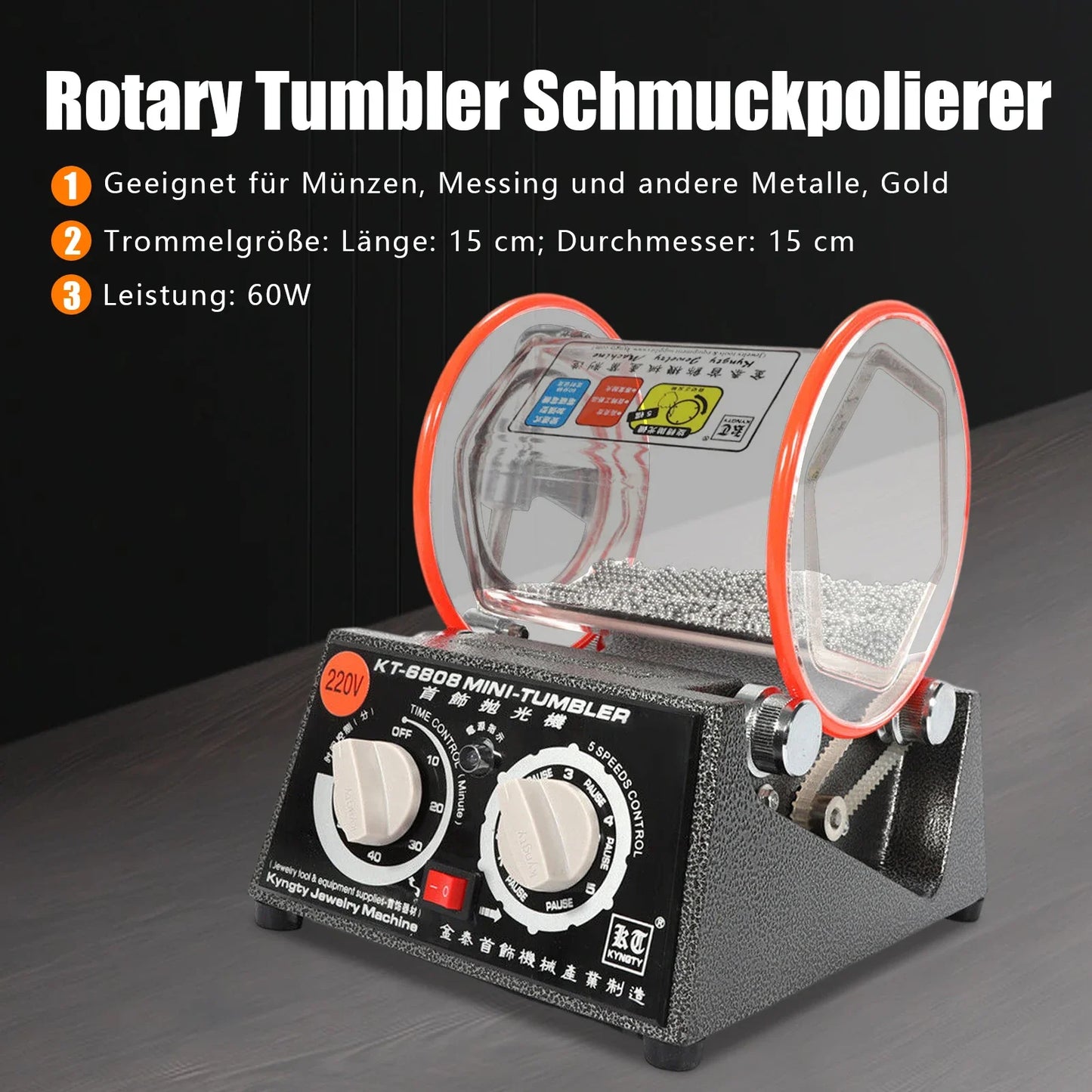 Rotary Tumbler Jewelry Polisher Surface Finisher Polishing 3KG/Finishing Machine
