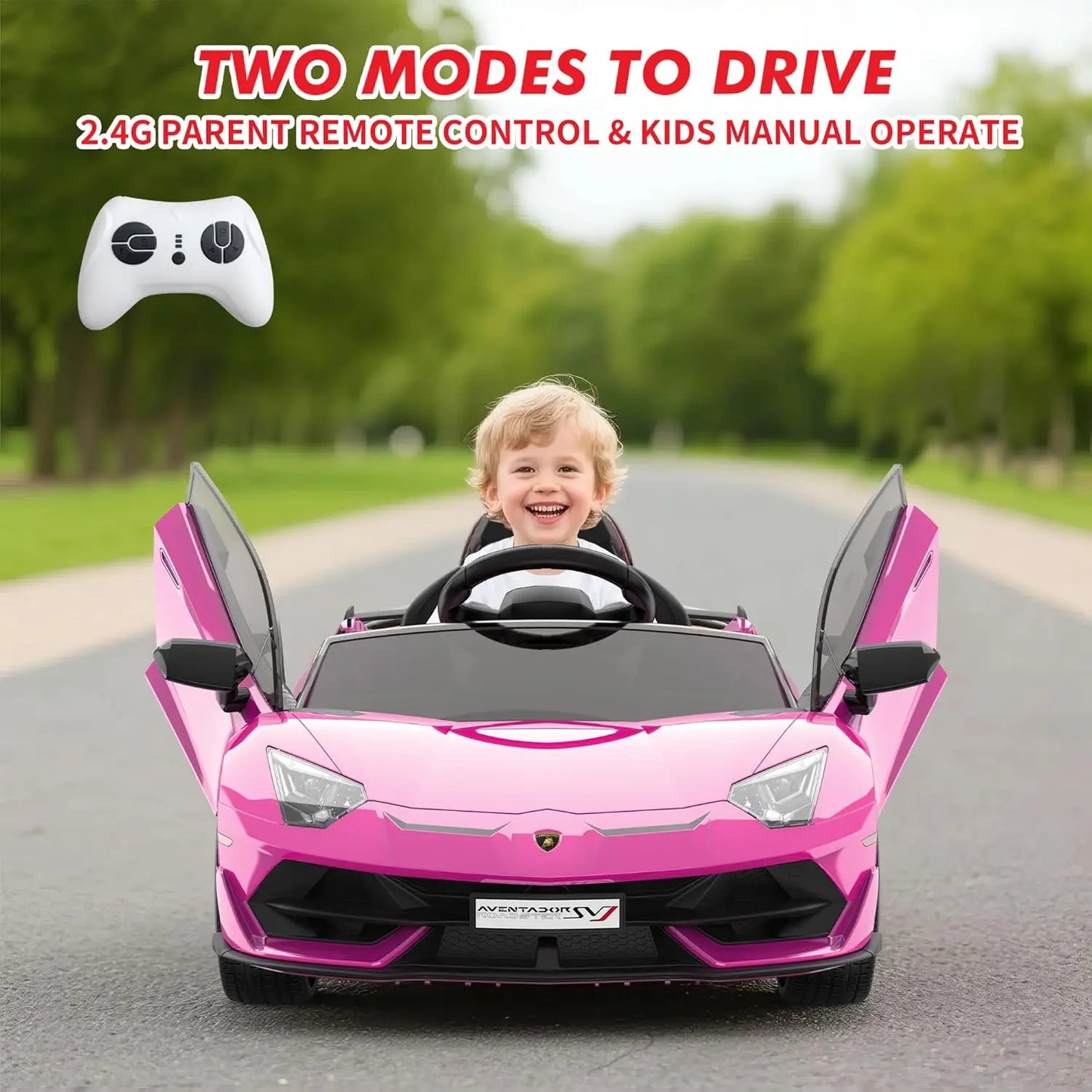 12V Kids Electric Car with Remote Control LED Lights & Sound System Battery Powered Ride-On Toy for Boys & Girls Birthday Gifts