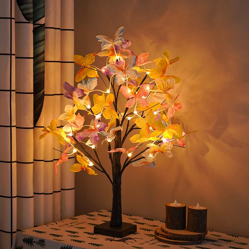Tabletop Bonsai Tree Lights, Butterfly Tree Lamp, DIY Decorative LED Night Light,for Gift Party Holiday Camping Summer Home Deco