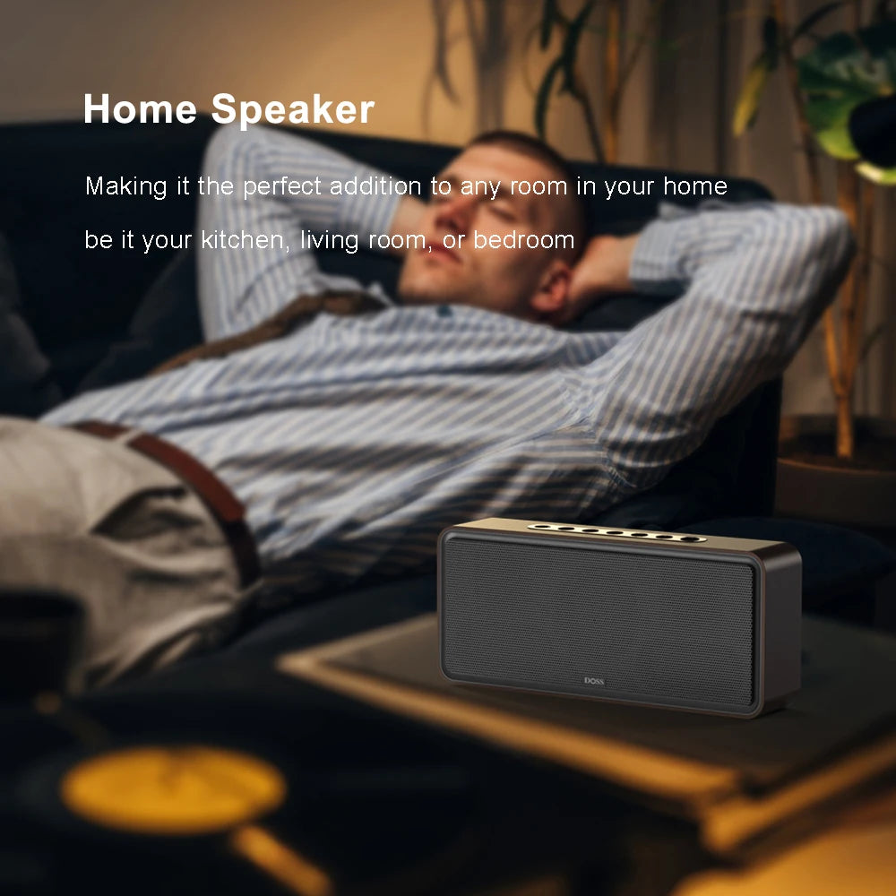 DOSS Home Bluetooth Speaker Powerful 32W Stereo Sound Bold Bass Subwoofer Music Sound Box TWS Wireless Pairing Portable Speakers