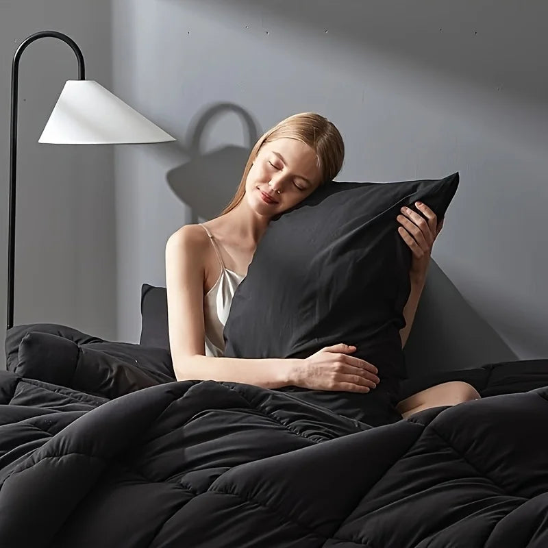 Full Size Bed Comforter Set Soft Breathable All Seasons Bedding with 2/3 pcs,1 Comforter And 1/2 Pillow Shams Machine Washable