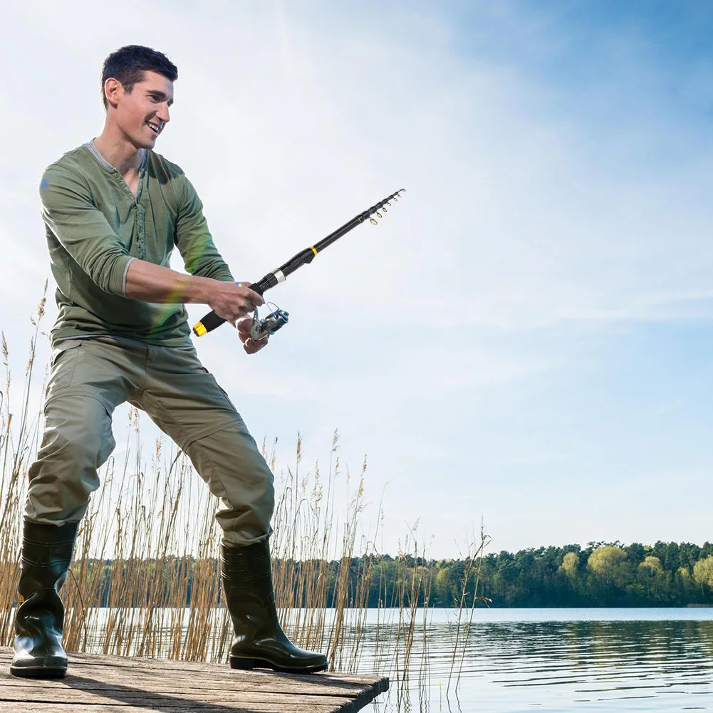 1.8m/2.1m Fishing Rod Portable Ultra Short Sea Rod Carbon Shrink Mini Long Casting Fishing Accessories Carbon Fiber Material