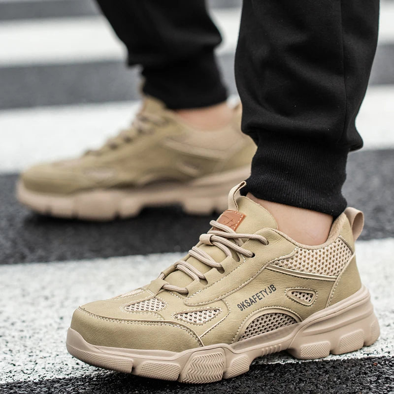 Low Top Breathable Safety Shoes Anti-Puncture Anti shock Work Shoes Slip Resistant Work Sneakers Protective Boots for Men