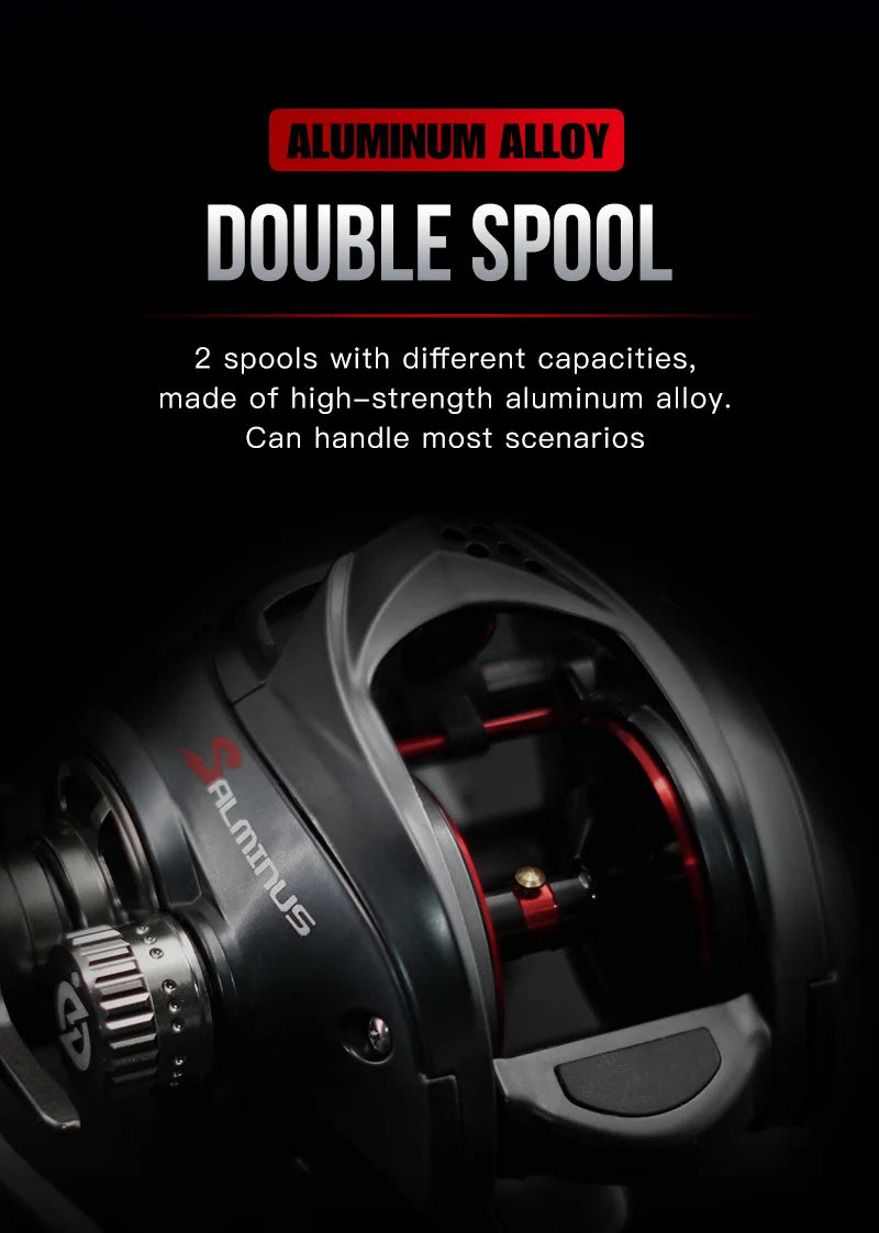 Seasir Salminus Baitcasting Fishing Reel Max Drag 12Kg 8.0:1 High Gear Ratio Metal Aluminum Frame coil