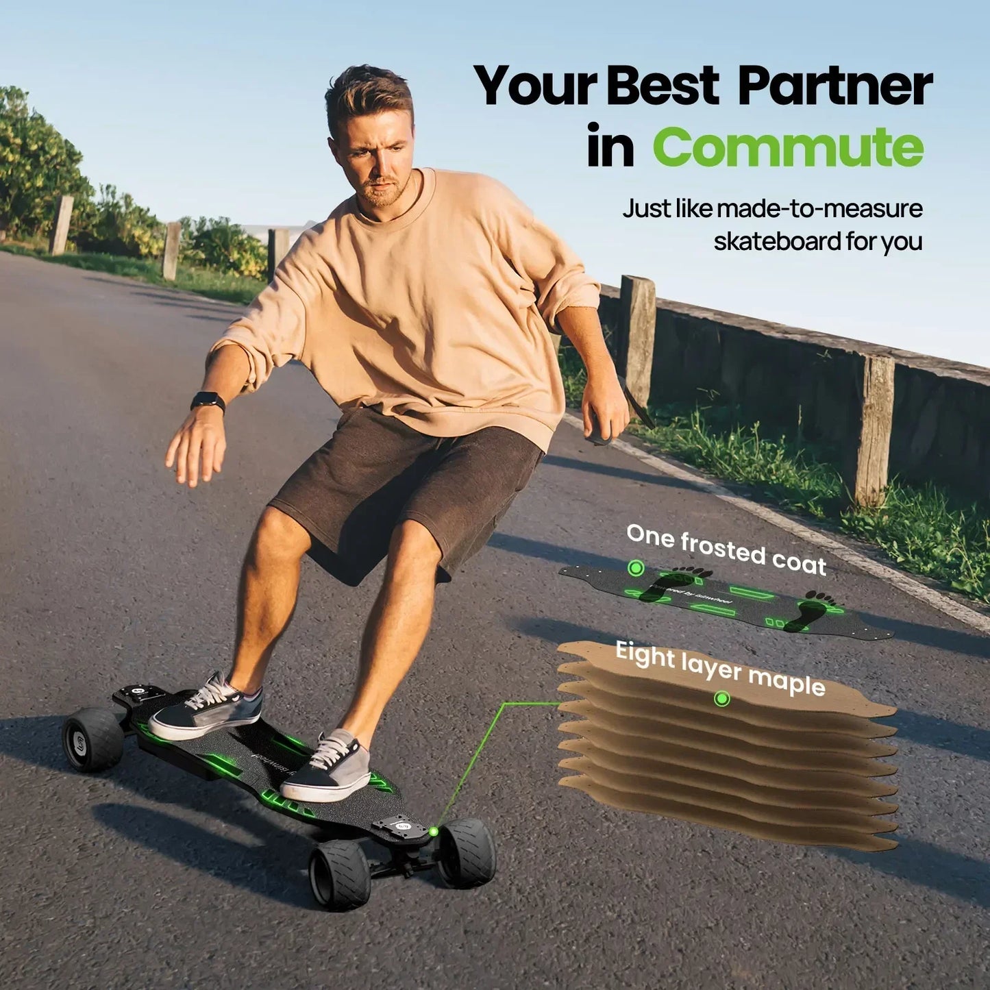 Isinwheel V8 Adult Electric Skateboard 37V 5Ah Battery 600W*2 Dual Motor f-road wheels E-skateboard E-scooter