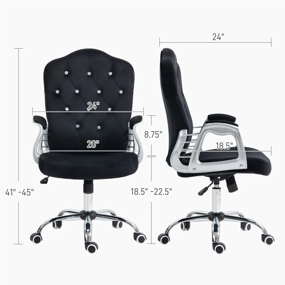 Home Office Chair with Adjustable Height Tilt Function Black