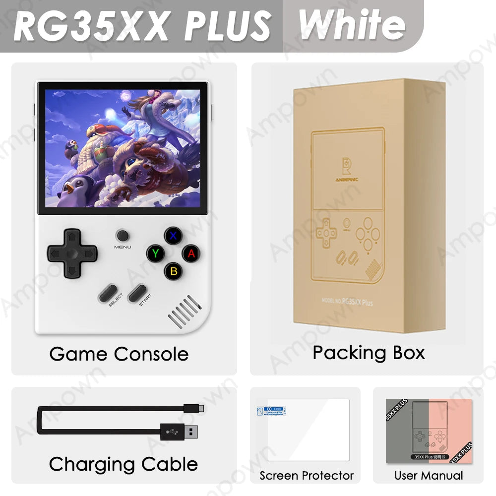 ANBERNIC RG35XX PLUS Retro Handheld Game Console 3.5''IPS Screen Built-in 10K Games HDMI Video Output Streaming Kids Game Player
