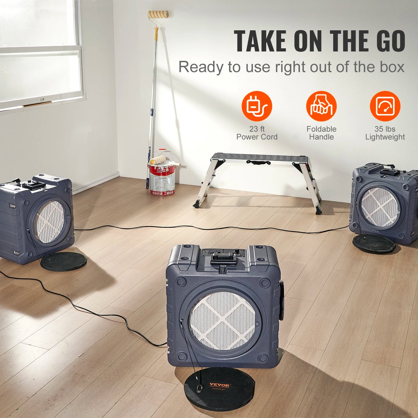 SucceBuy Air Scrubber with 3-Stage Filtration Stackable Negative Air Cleaner Machine with MERV10 for Home Industrial Commercial