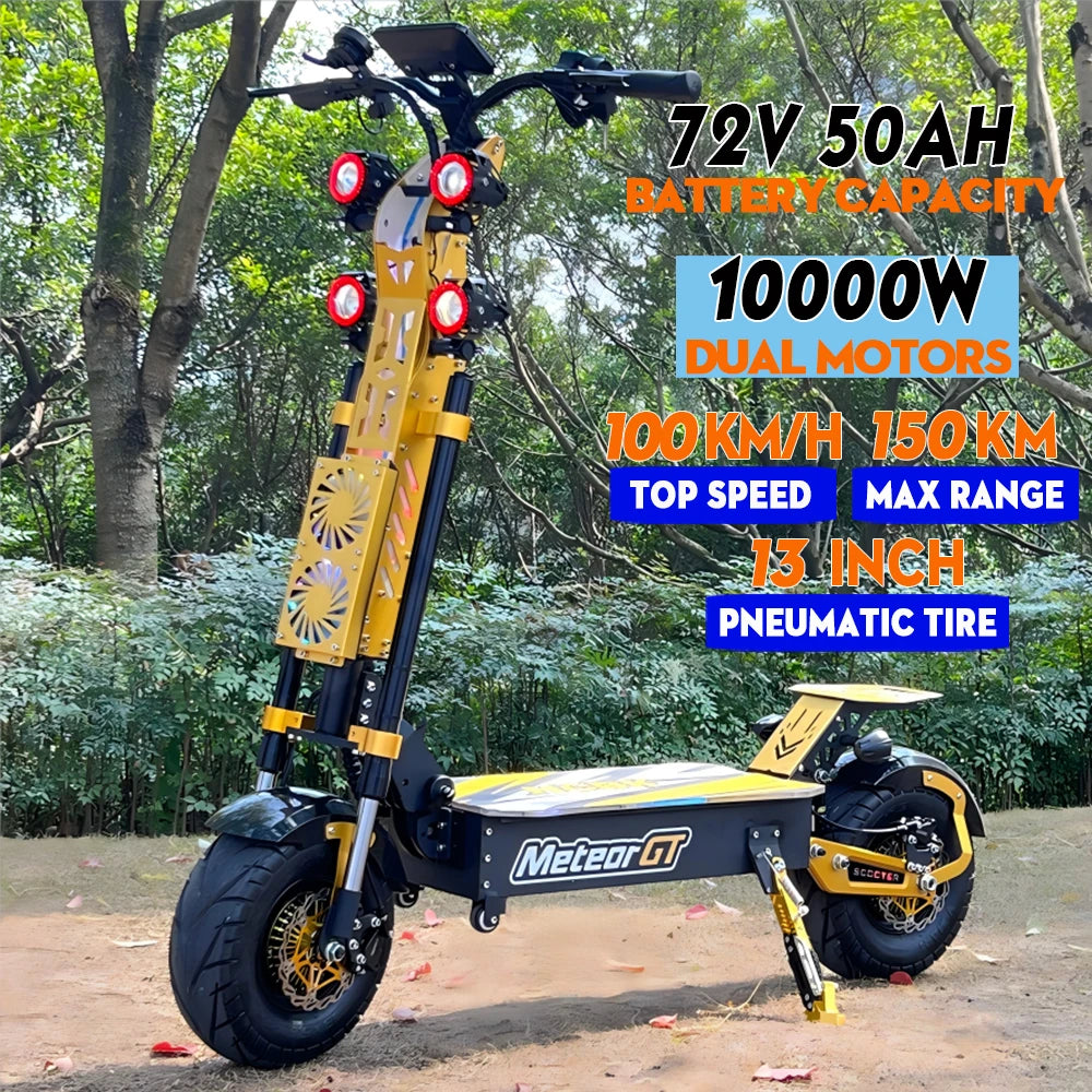 US Warehouse GT-M8 patinete eléctrico 72V50AH Dual Motors 13inch City Wheel Adult Electric Scooter Seat & Trunk Trotinette