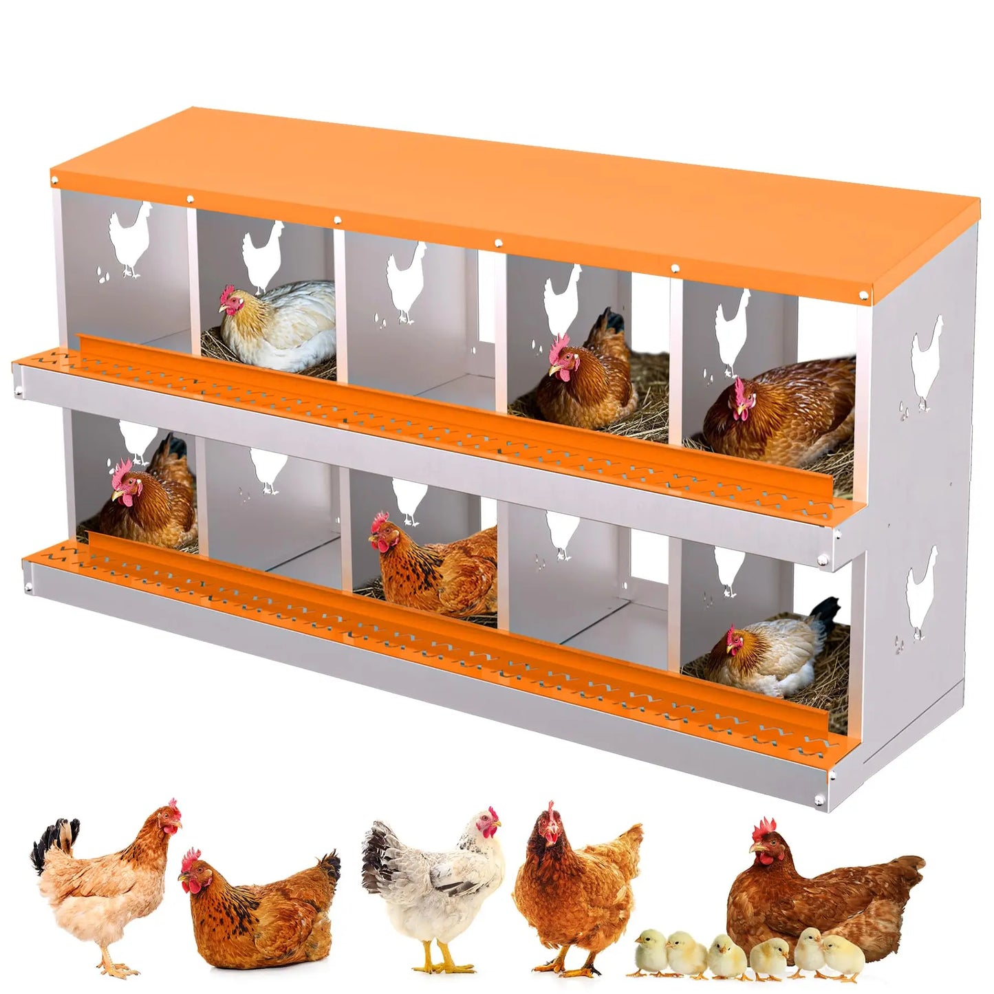 Chicken Nest Box, Chicken Nesting Boxes for Laying Eggs with Ventilation Holes & Anti-Peck Design, Space-Saving Design, Nesting