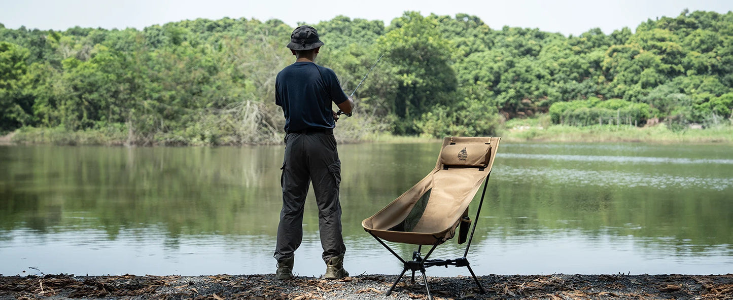 OneTigris Portable Tigerblade Camping Chairs Outdoor High Back Chair For Fishing Trekking BBQ Parties Gardening Indoor Use