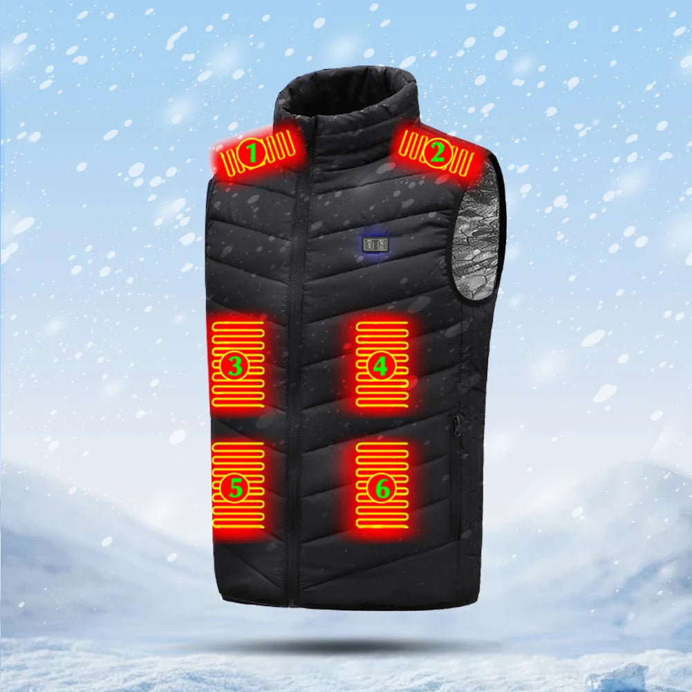 USB Heated Vest Winter Outdoor Warm Vest Electric Heating Thermal Warm Clothes for Men and Women Outdoor Skiing Hiking