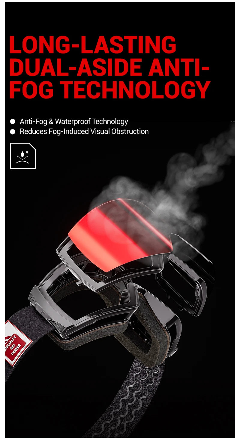 KAPVOE New Outdoor Photochromic Ski Goggles Winter Snow Sports for Unisex Snow Glasses UV400 Anti-fog Magnetic Snowboard Glasses