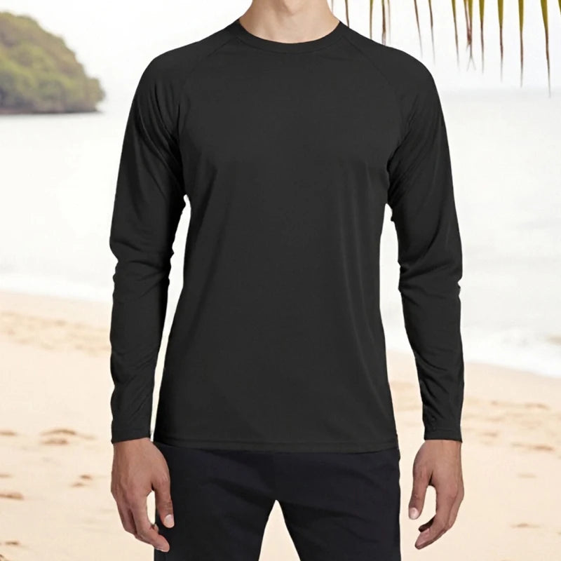 Men s Performance Long Sleeve T-shirts with UPF 50 Sun Protection for Outdoor Activities like Hiking Running and Workouts