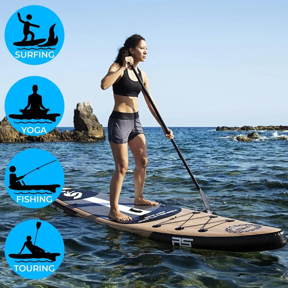 Inflatable Stand Up Paddle Board with Premium SUP Accessories – Wide Stable Design with Non-Slip EVA Deck Pad for Adults