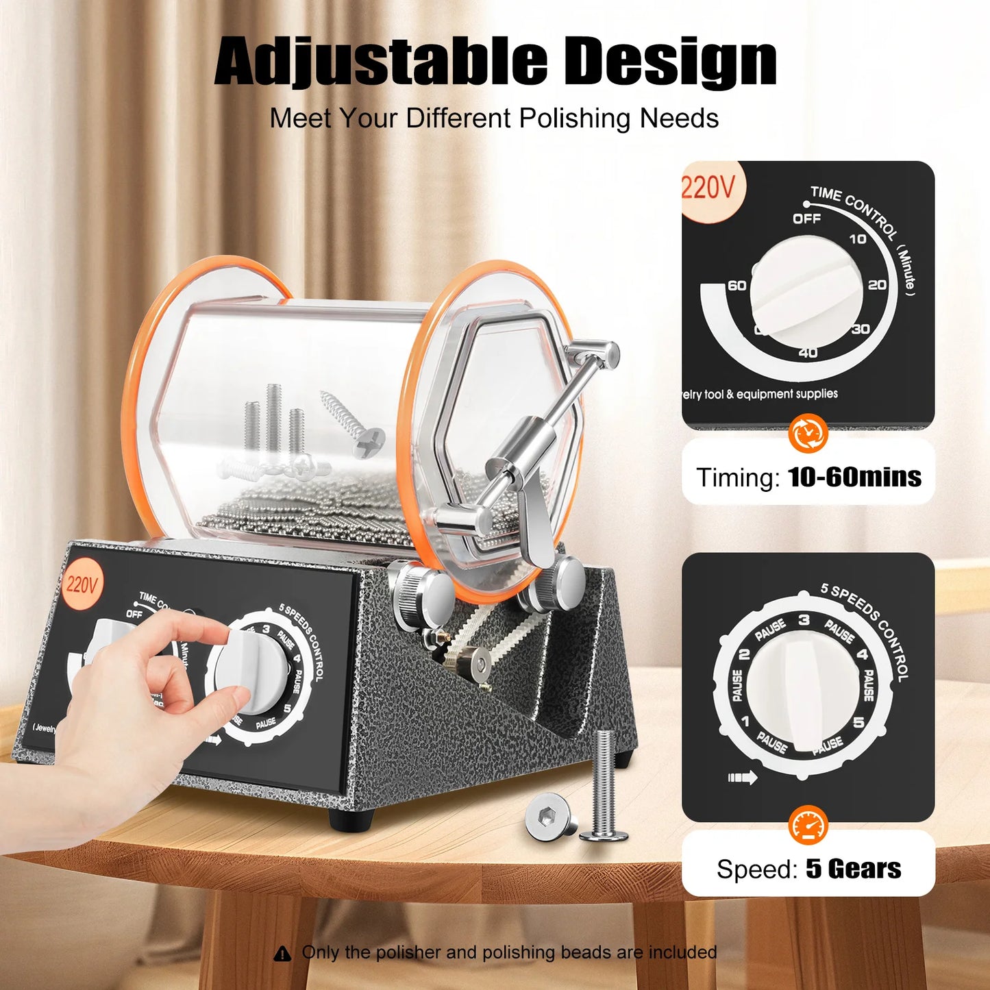 Rotary Tumbler Jewelry Polisher Surface Finisher Polishing 3KG/Finishing Machine