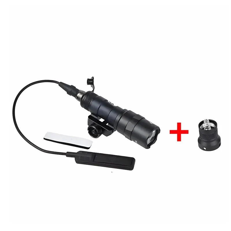 M300 Tactical Flashlight - High-Brightness LED,   Black,  Battery Holder for Outdoor, Hunting, and Tactical Use, Flashlight