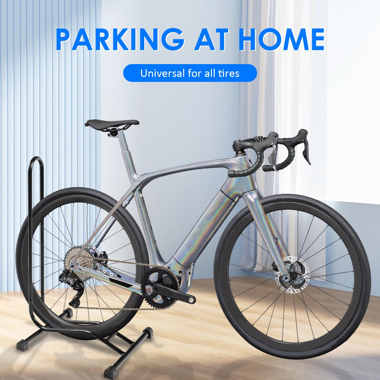 Mountain Bike Stand Freestanding L-Shaped Floor Cycle Rack Organizer Steel Vertical Bike Holder, Cycling Display Storage