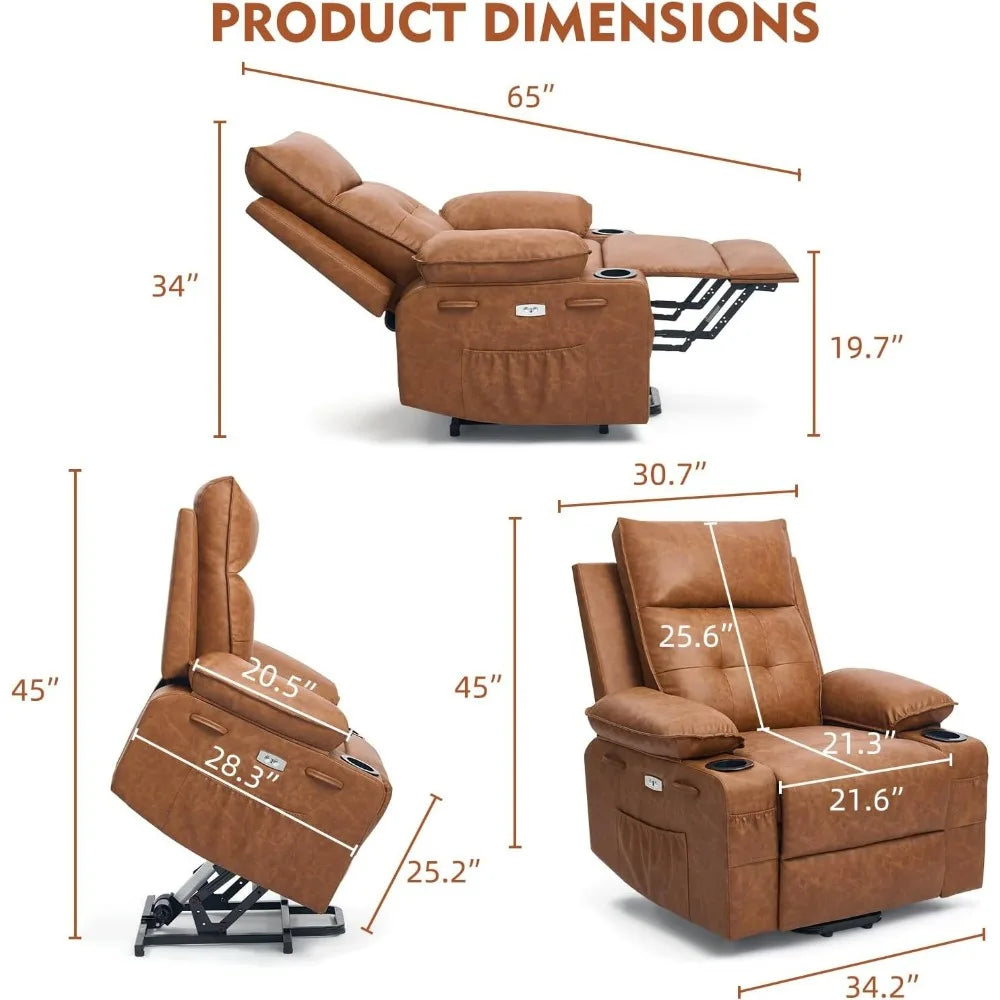 Power Lift Chair for Elderly,Electric Recliner Chair with Vibrating Massage & Heating,Living Room Chair with Thickened armrest,