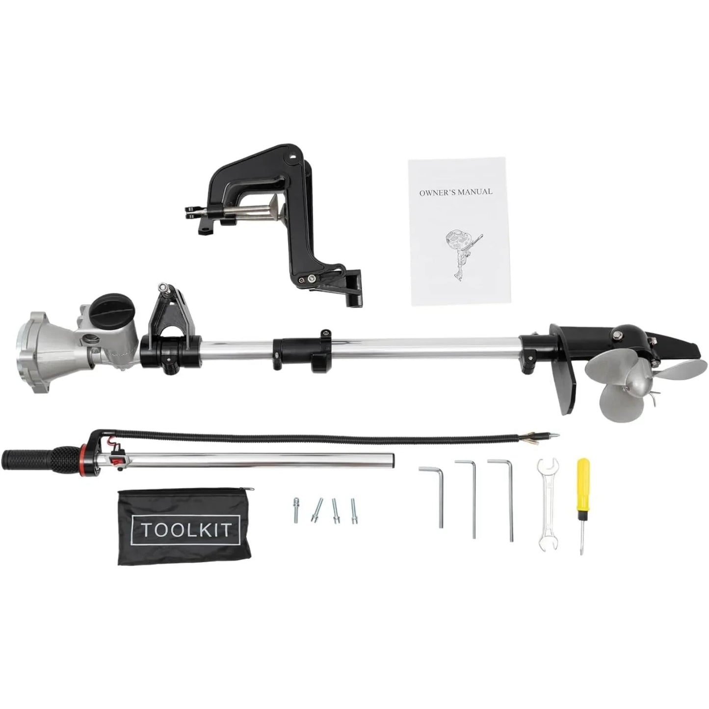 4-Stroke 4HP Boat Outboard Motor 53.2CC, Boat Engine with Air Cooling System for Inflatable Boats, Fishing Boats