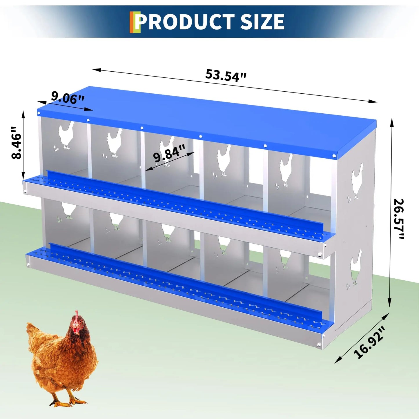 Chicken Nest Box, Chicken Nesting Boxes for Laying Eggs with Ventilation Holes & Anti-Peck Design, Space-Saving Design, Nesting