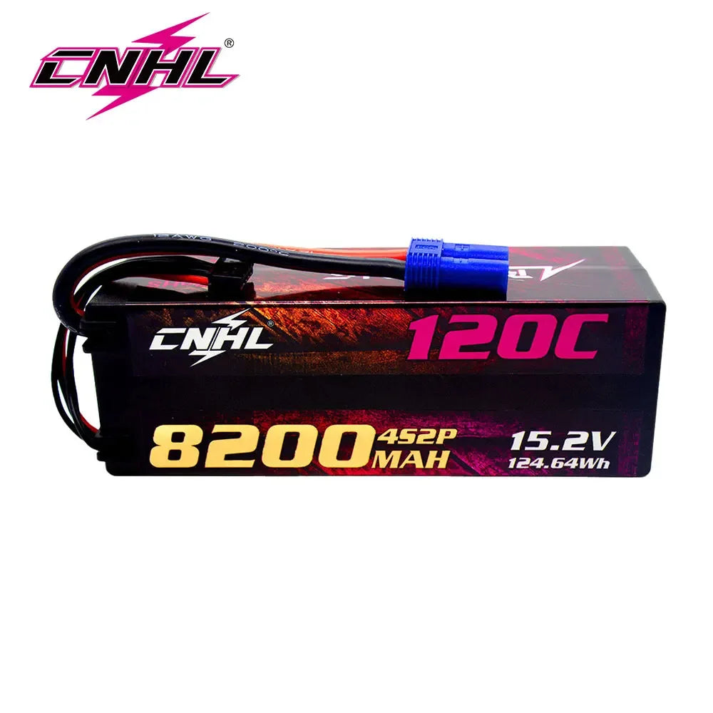 CNHL 2S 3S 4S Lipo Battery 7.6V 11.4V 15.2V 8200mAh 120C HV HardCase With EC5 Plug For RC Car Boat Airplane Truck Vehicle Truggy