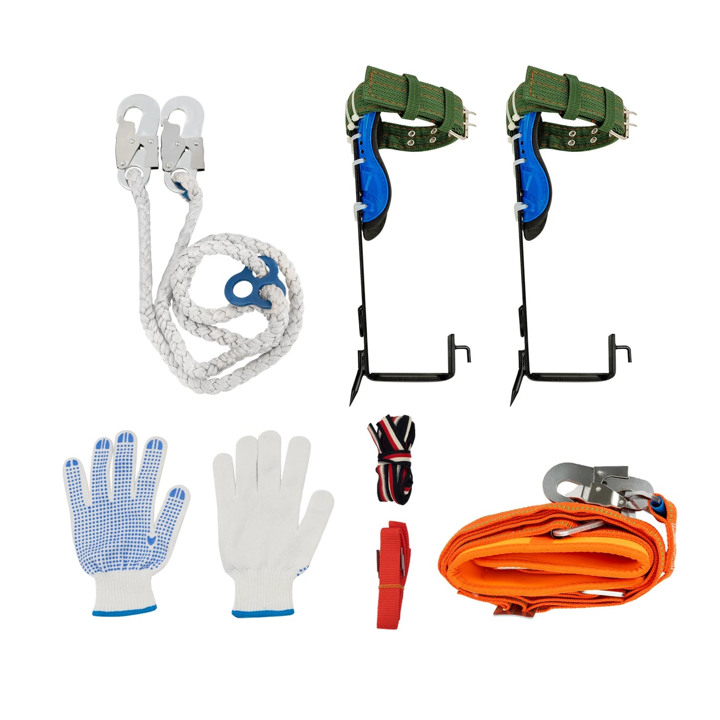 Tree Climbing Spike Set Portable Piercing Tree Climbing Tool with Safety Belt Load 100kg for Climbing Logging Picking Hunting