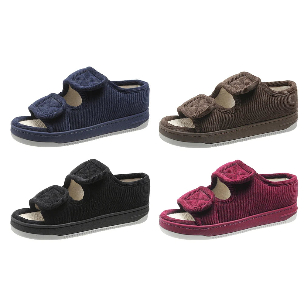 Diabetic Shoes Open Toe Diabetic Slippers Adjustable Elderly Sandals Breathable Orthopedic Footwear for Women and Men