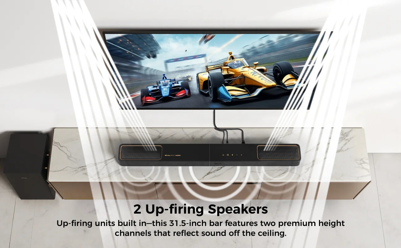 ULTIMEA 460W 5.1.2ch Sound Bar with Dolby Atmos, Surround Sound Home Theater System for TV with 2 Surround Speakers, APP Control