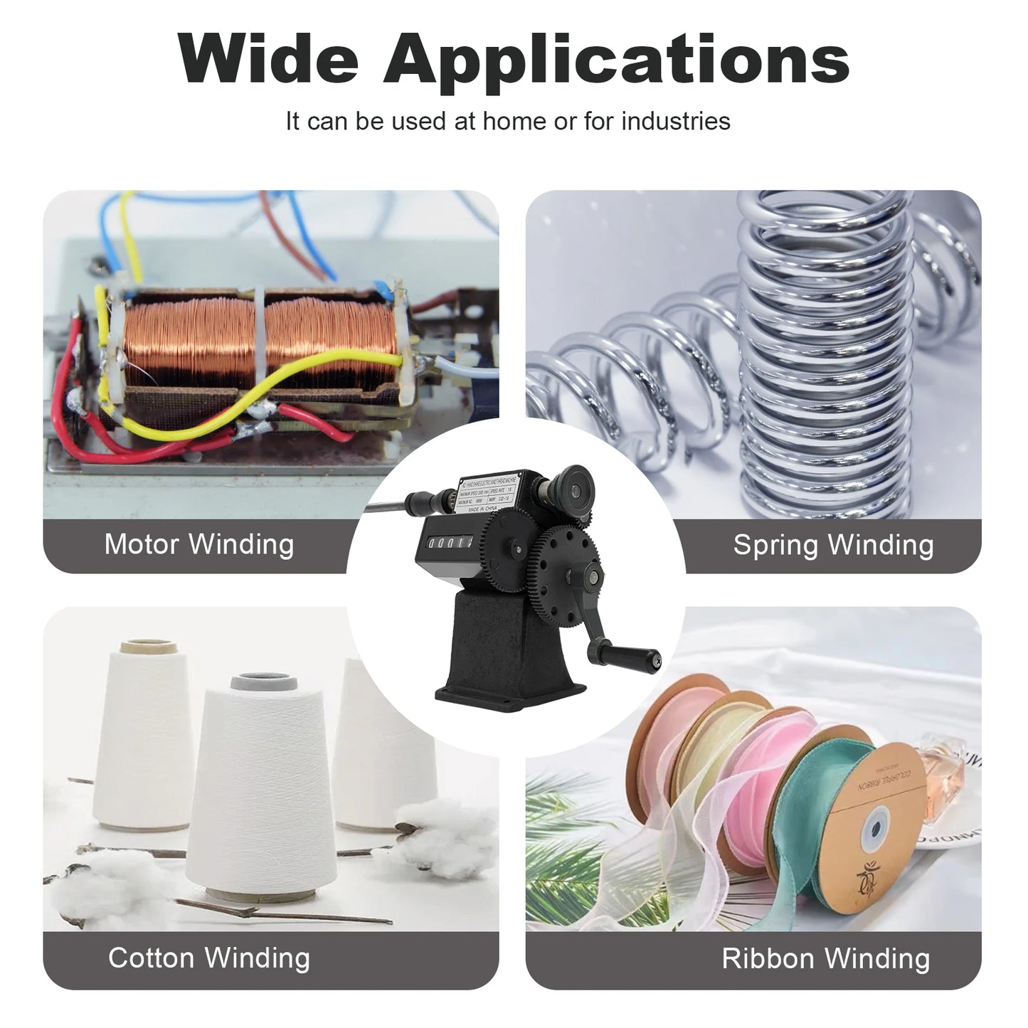 Manual Wire Winder with Counter Hand Crank Wire Winding Machine Portable and Easy to Use