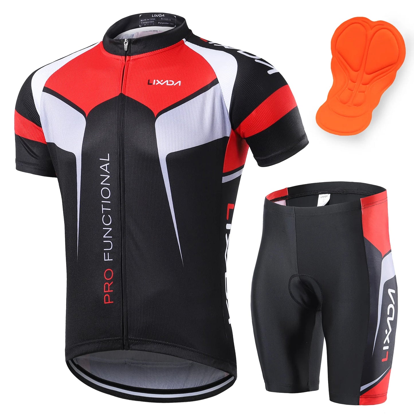 Men Breathable Quick Dry Comfortable Short Sleeve Jersey and Padded Shorts Cycle Clothing Set Riding Sportswear