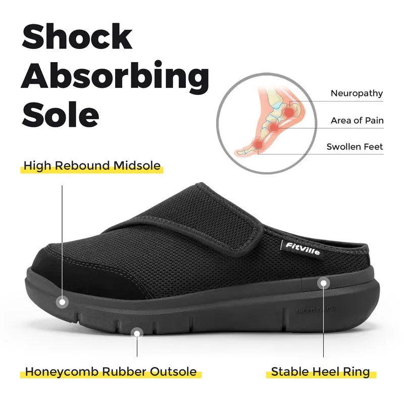 Orthopedic Slippers for Women Wide Fleece Lined Clogs with Arch Support Recovery Pedic Shoes Comfortable Slip-On Footwear