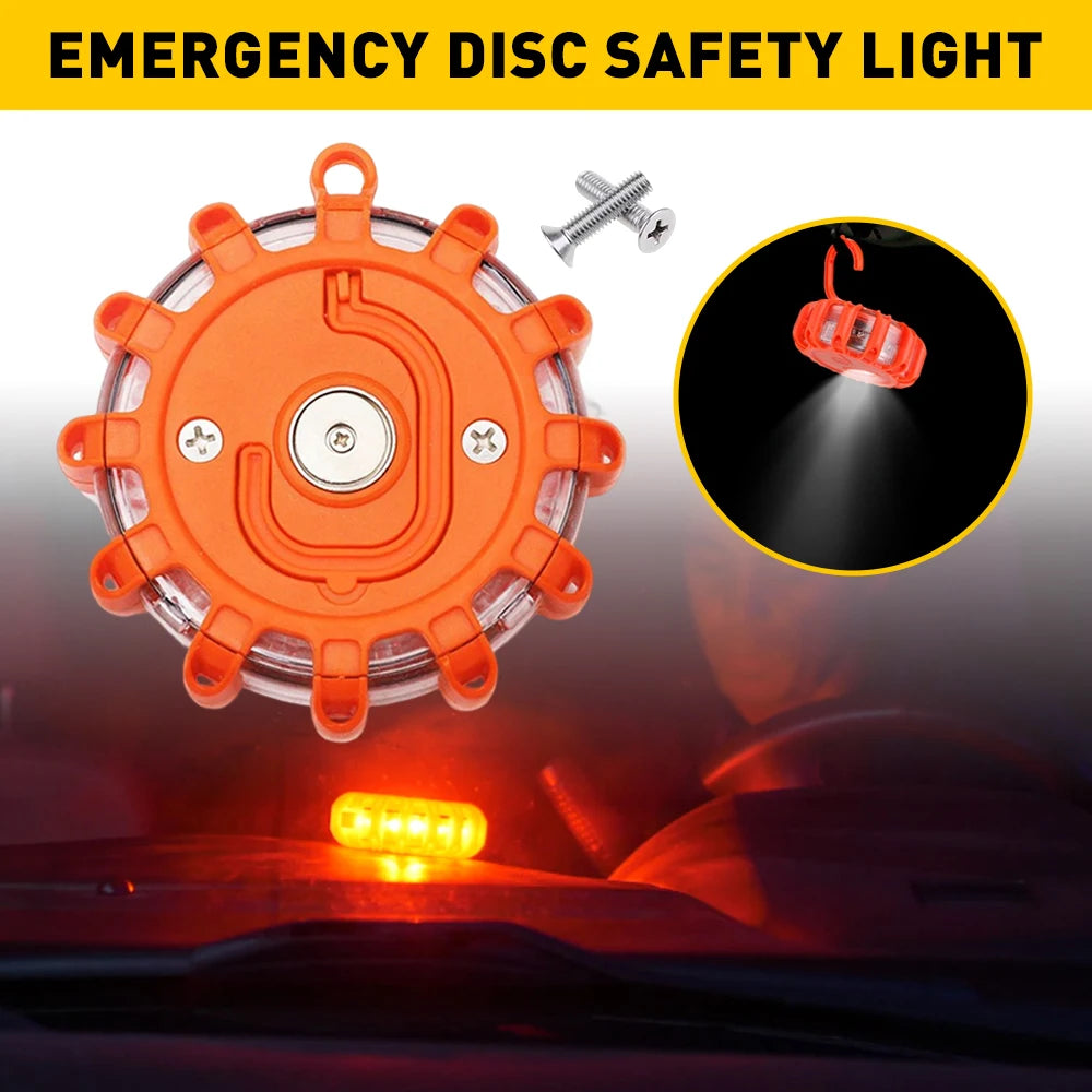 1Pcs 10 Mode Magnetic LED Strobe Warning Light Car Emergency Road Rescue Safety Flashing Lights Roadside Auto Signal Beacon Lamp