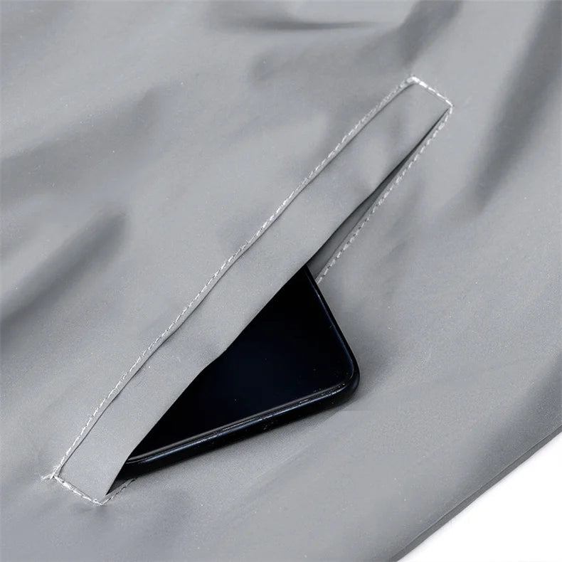 Fashion Men Night Reflective Jacket Stand Collar Splicing Spring Autumn Casual Jacket Bicycle Hip-hop Dance Streetwear Man Coat