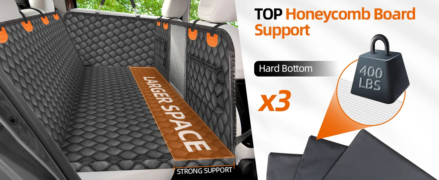 Back Seat Extender for Dogs Holds 400LBS Non-Slip Dog Car Seat Cover for Backseat Hardbottom Waterproof  for Car Universal Size