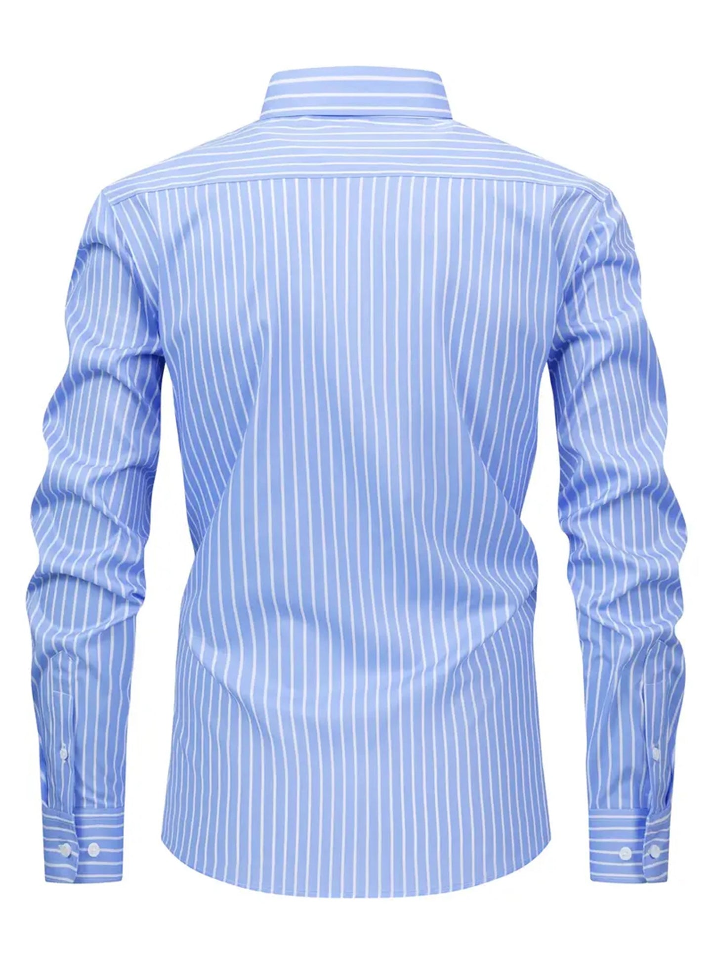 Men s Classic Striped Shirt with Long Sleeves and Turn Down Collar Perfect for Spring and Autumn Casual Wear Featuring Button