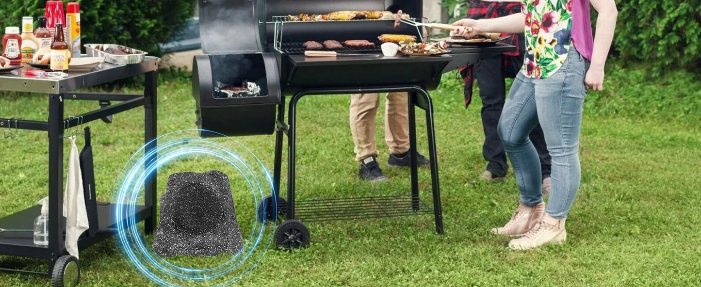 Herdio 8" Rock Bluetooth Speakers Outdoor Waterproof IPX7 Wireless Solar 240W TWS Connection Powered With Rechargeable Battery