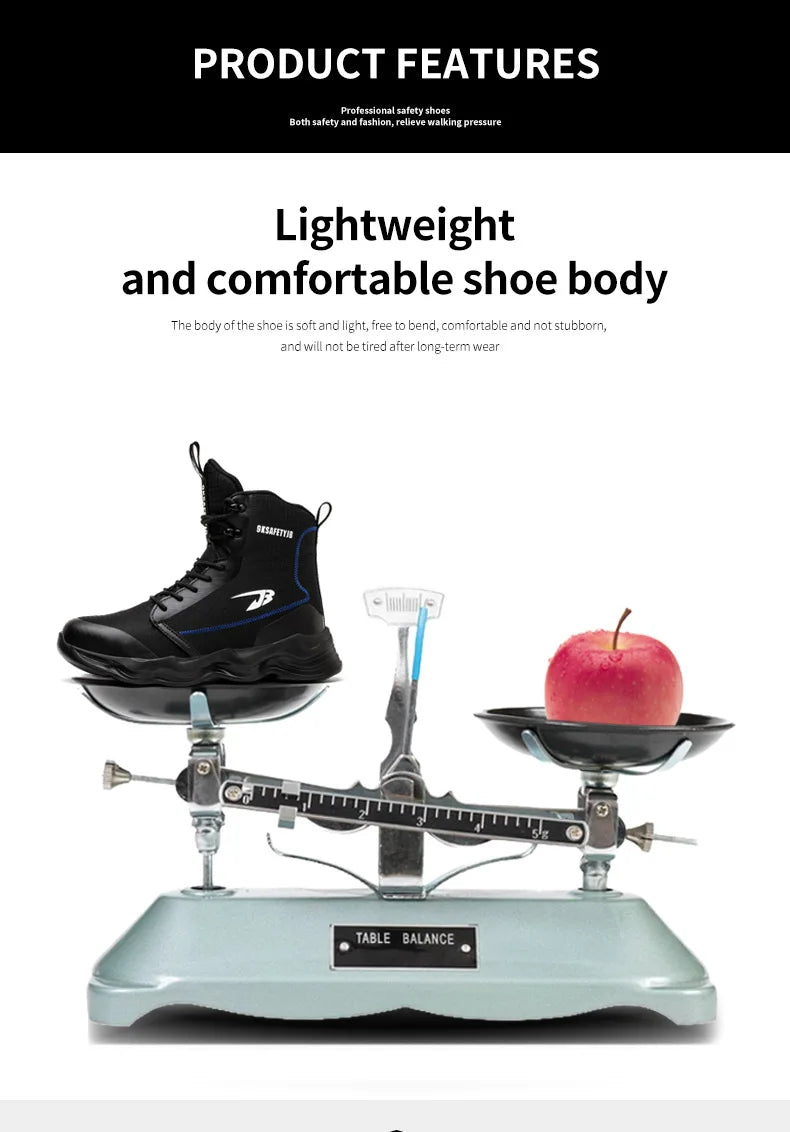 Fashionable breathable anti-smash and anti-puncture safety shoes