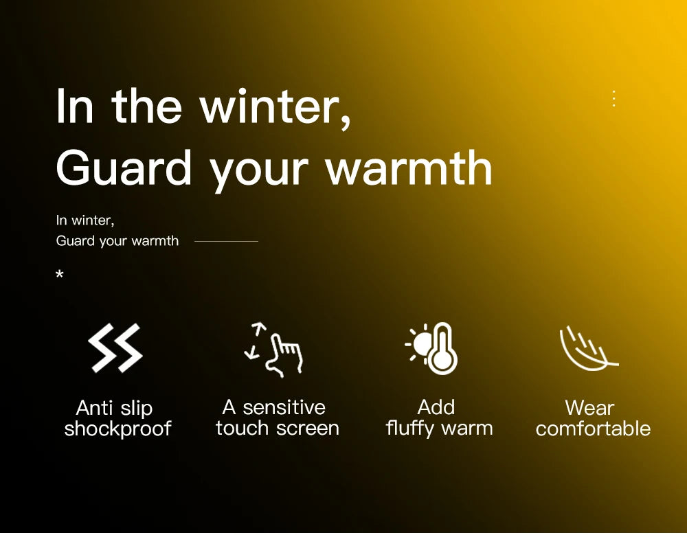 Full Fingers Men Winter Waterproof Cycling Gloves Outdoor Sports Running Motorcycle Ski Touch Screen Fleece Gloves Non-slip Warm