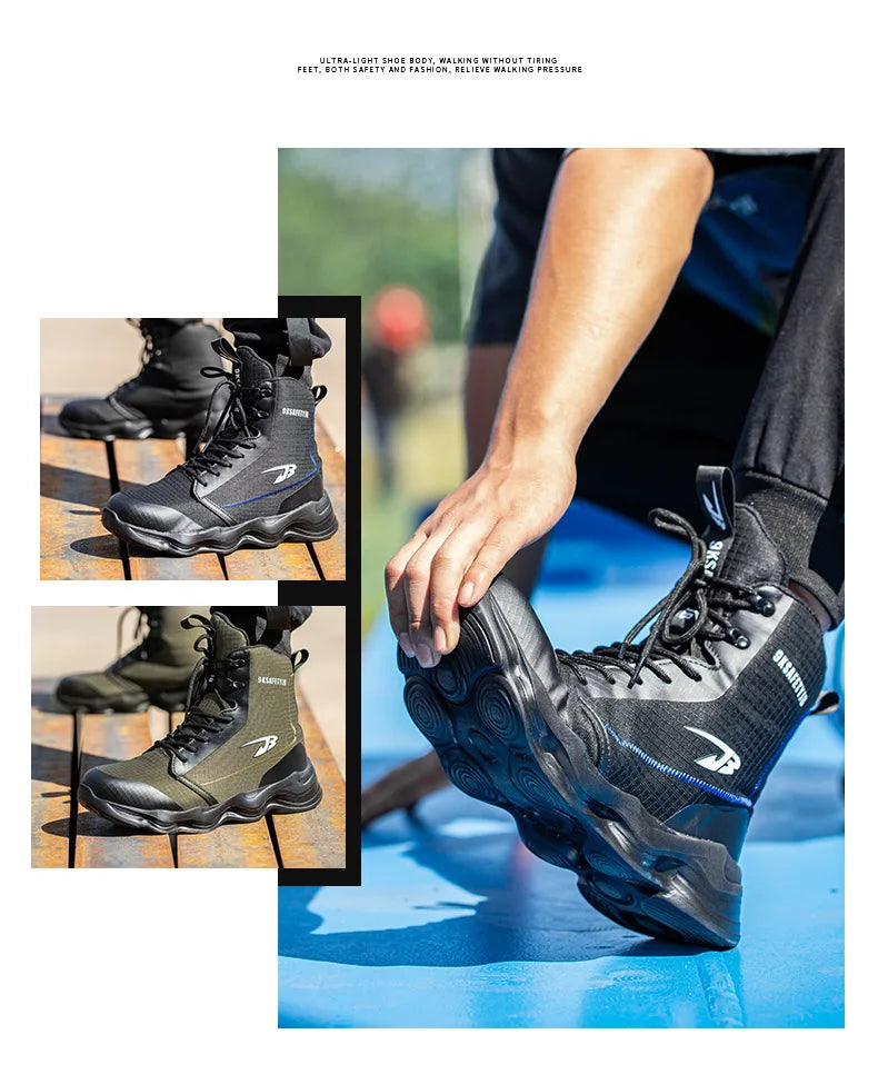 Fashionable breathable anti-smash and anti-puncture safety shoes