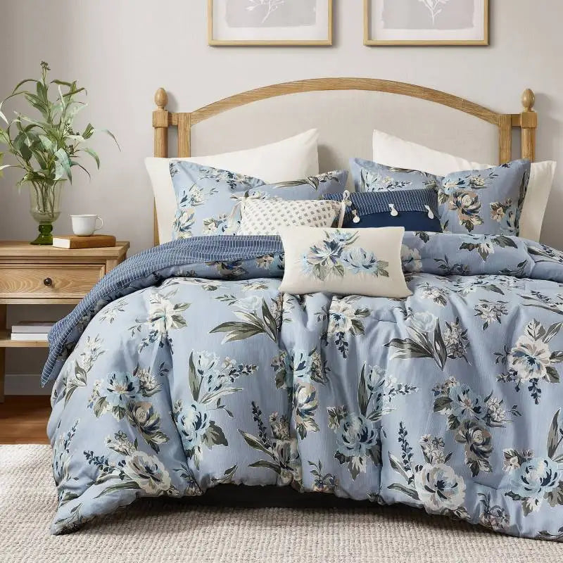 7PCS King Vintage Floral Comforter Set