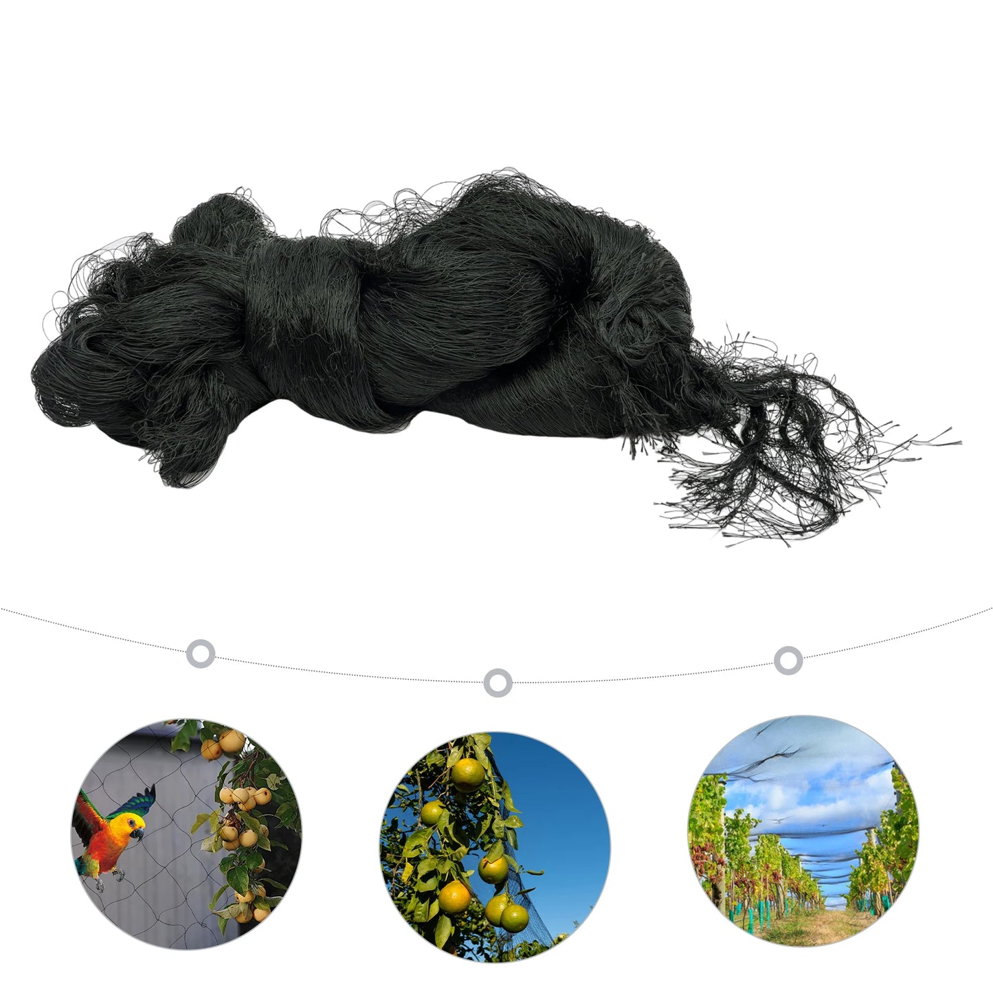 100" x 50" Black Anti Bird Netting Mesh Nylon For Fruit Crop Plant Tree For Protecting Trees from Bird, Poultry, Aviary