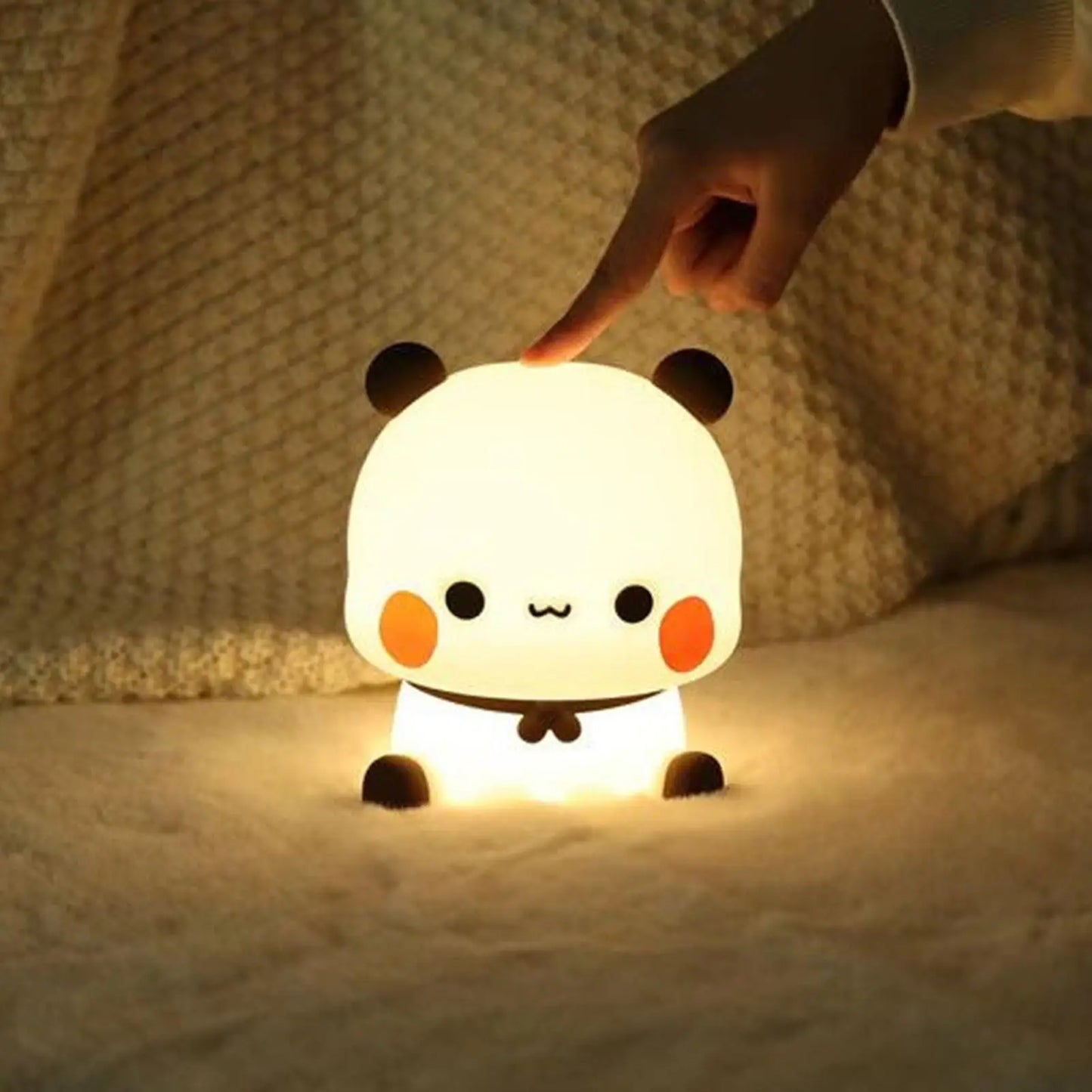Cartoon Panda Led Night Light Cute Animal Lamp for Kids Bedside Bedroom Living Room Decorative Adjustable 3 Level Silicone Night
