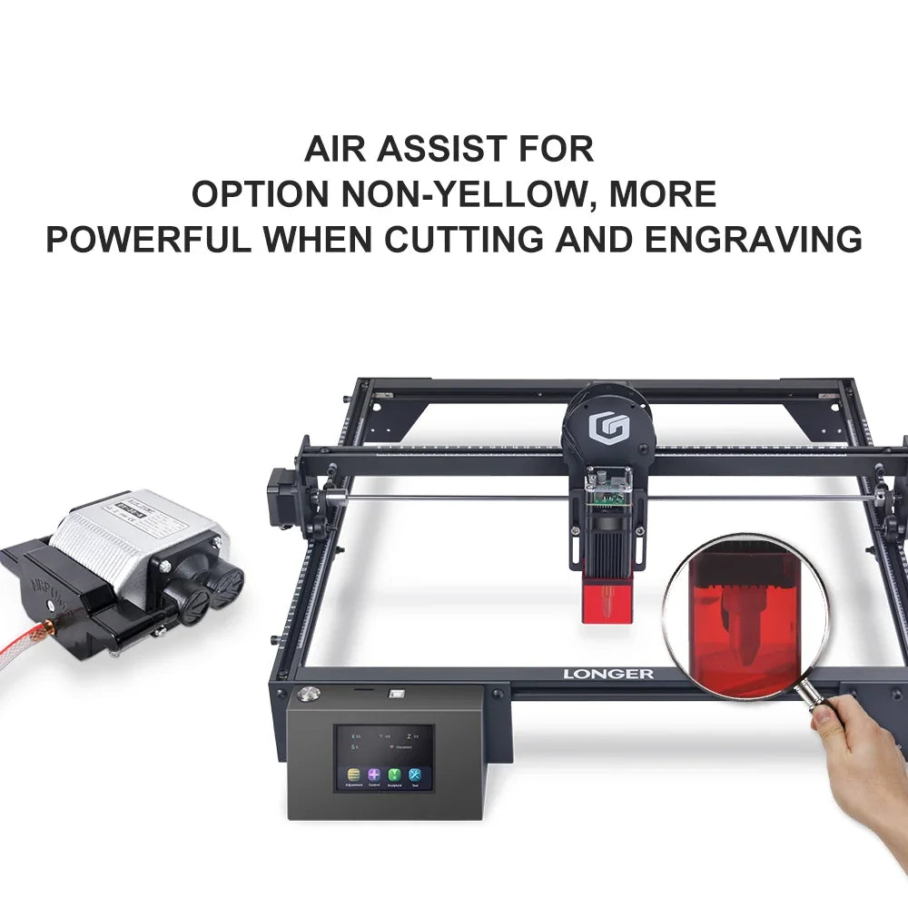 Longer Air Assist/Air Pump/Air Assist Kit with Air Pump for Ray5 Laser Engraver Cutter Engraver Remove Smoke Dust-2